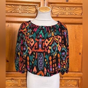 Christian Siriano Multicolor Abstract Blouse